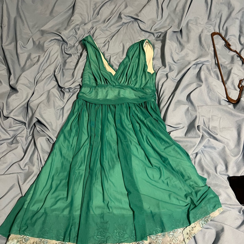 Ever Pretty Teal and White Dress